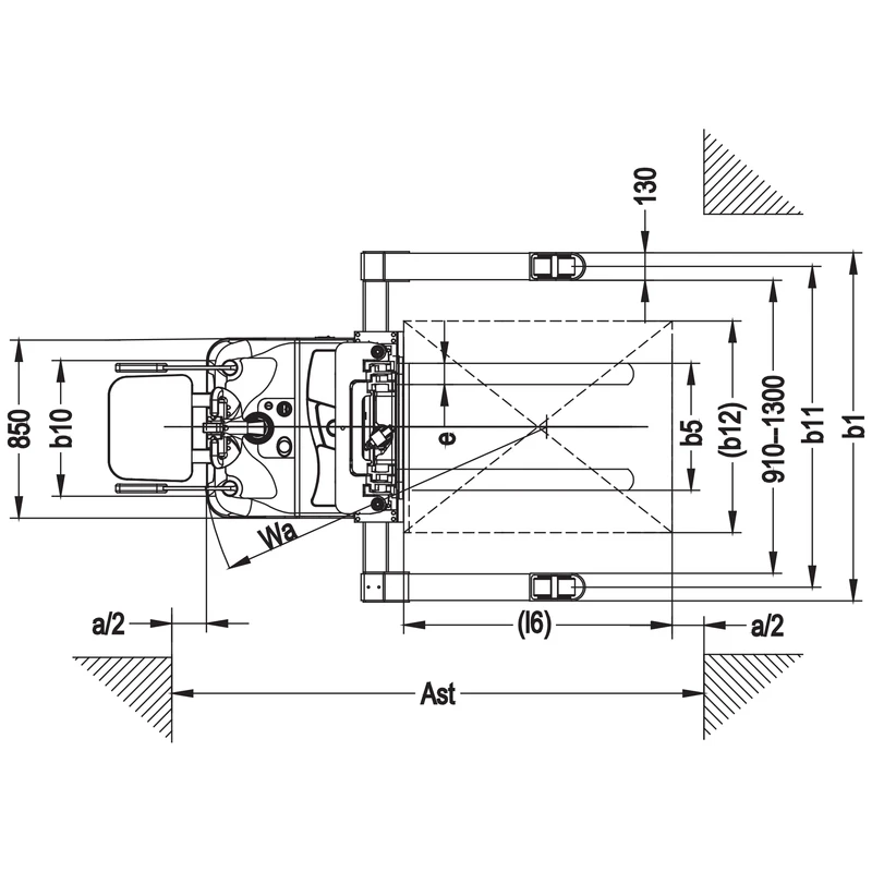 Alrafknúinn klofstaflari með 1600–5600 mm lyftihæð