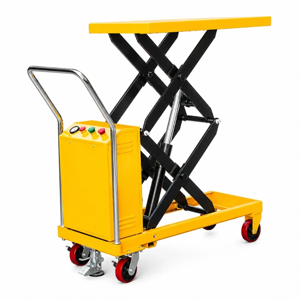Hálfrafknúið færanlegt lyftiborð með tvöföldum skærabúnaði (PMPS350D), 350 kg, 1320 mm