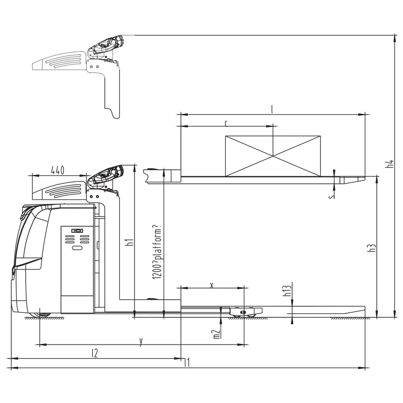 Rafknúið lághæðarpöntunartínslutæki NKV10/NKV12, 1000–1200 kg – mynd 4