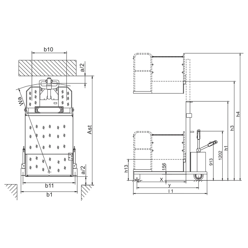 Alrafknúinn tínslulyftari EKV400, 400 kg og 3500–4500 mm – mynd 2