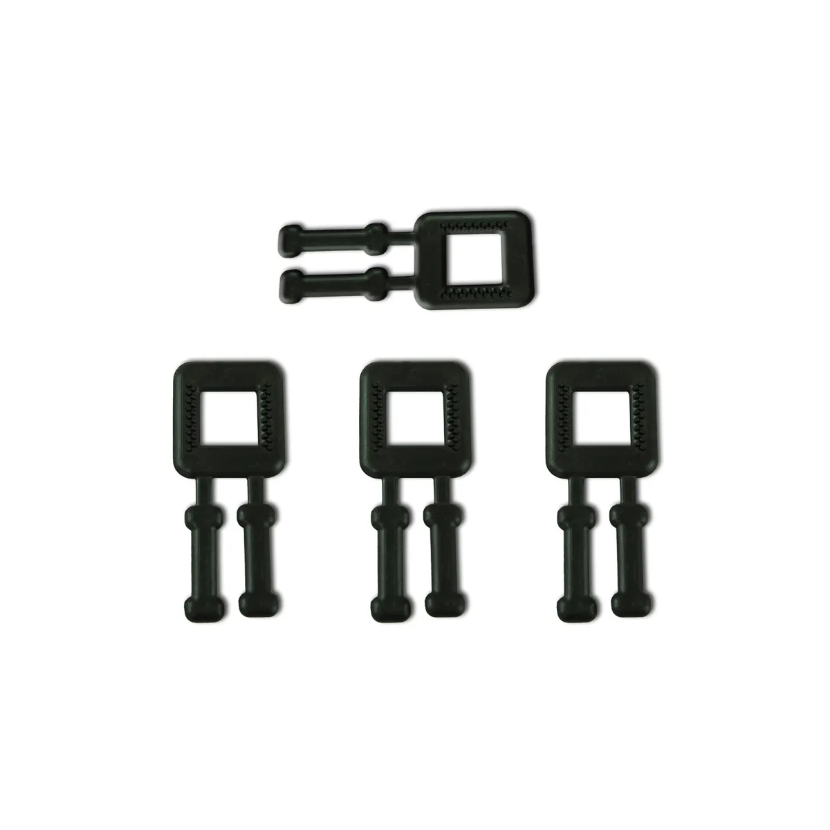 Svartar plastsylgjur fyrir PP-pökkunarband (BUCKLES-4P), 12 mm