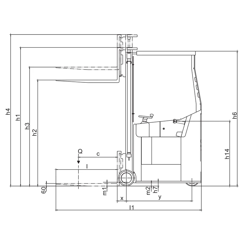 Þrönggangsgaffallyftari REV10ST-A/REV10ST-B, 1000 kg og 3000 mm – mynd 2
