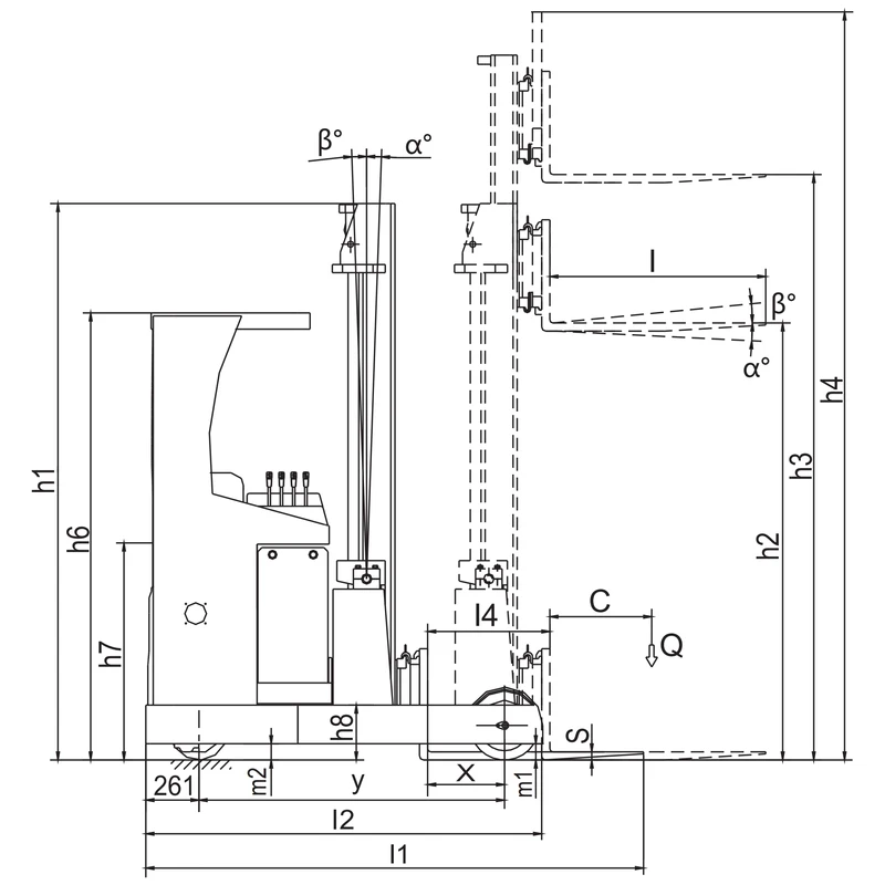 Standstýrður skotlyftari með mótvægi REV15ST, 1500 kg – mynd 6