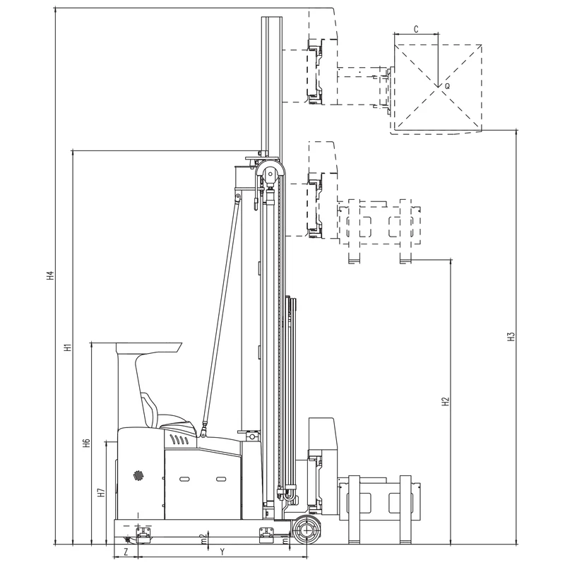 Mjög þrönggangaskotlyftari REV15BP, 1500 kg og 5000–10500 mm – mynd 4