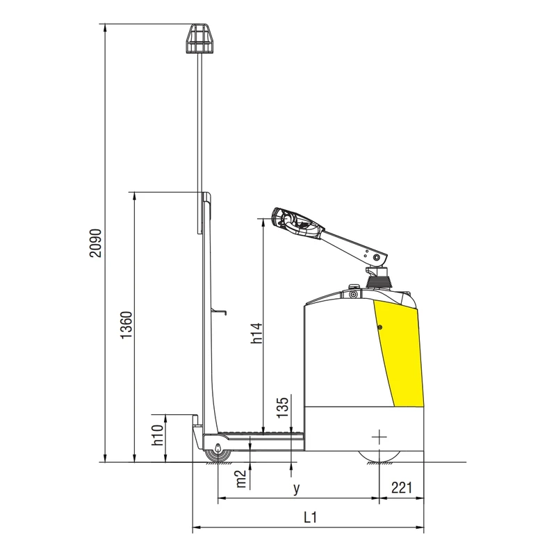 VEV20ST/VEV30ST rafknúinn dráttarbíll með standpalli